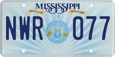 MS license plate NWR077