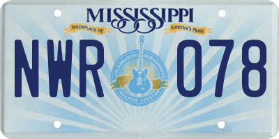 MS license plate NWR078