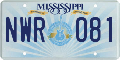 MS license plate NWR081