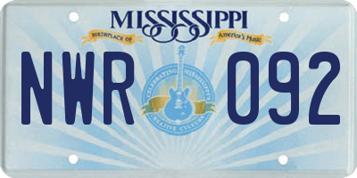 MS license plate NWR092