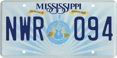 MS license plate NWR094