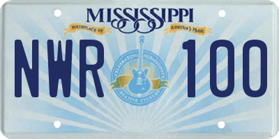 MS license plate NWR100