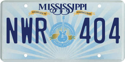 MS license plate NWR404