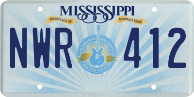 MS license plate NWR412