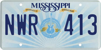 MS license plate NWR413