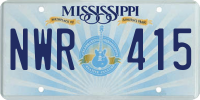 MS license plate NWR415