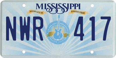 MS license plate NWR417