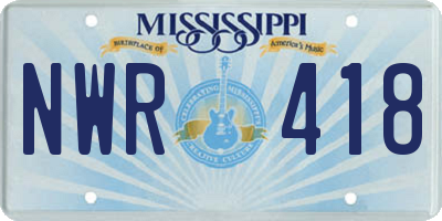 MS license plate NWR418