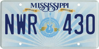 MS license plate NWR430