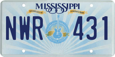 MS license plate NWR431