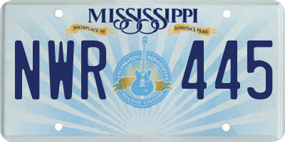 MS license plate NWR445