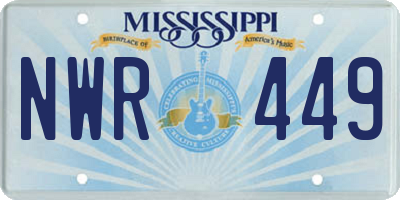 MS license plate NWR449