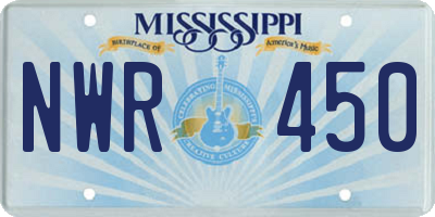 MS license plate NWR450