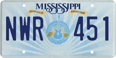 MS license plate NWR451