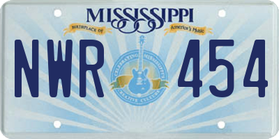 MS license plate NWR454