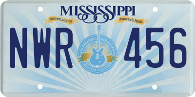 MS license plate NWR456