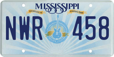 MS license plate NWR458