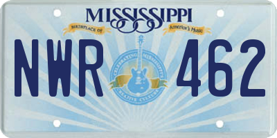 MS license plate NWR462