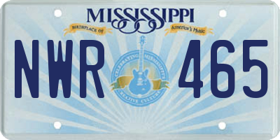 MS license plate NWR465