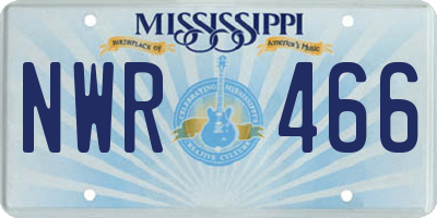 MS license plate NWR466