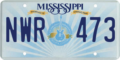 MS license plate NWR473