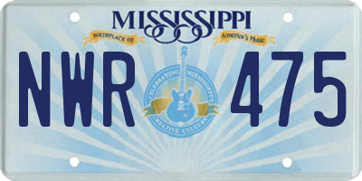 MS license plate NWR475