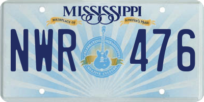 MS license plate NWR476