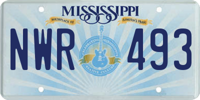MS license plate NWR493