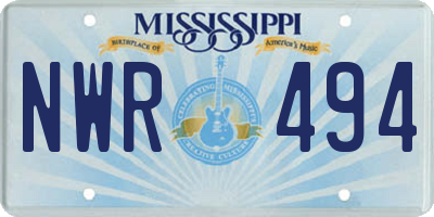 MS license plate NWR494