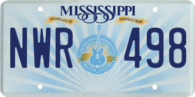 MS license plate NWR498