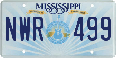MS license plate NWR499