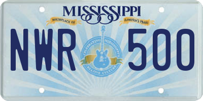 MS license plate NWR500