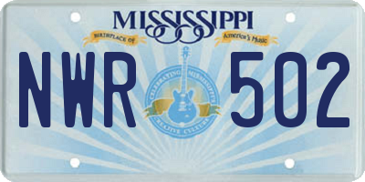 MS license plate NWR502