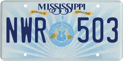 MS license plate NWR503