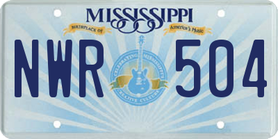 MS license plate NWR504