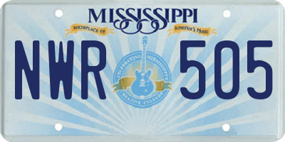 MS license plate NWR505
