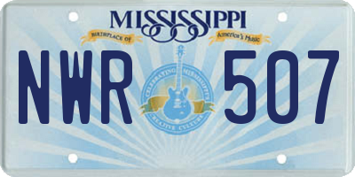 MS license plate NWR507