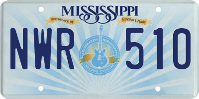 MS license plate NWR510