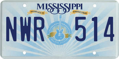 MS license plate NWR514