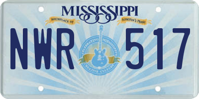 MS license plate NWR517