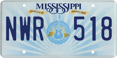 MS license plate NWR518