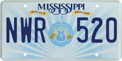 MS license plate NWR520