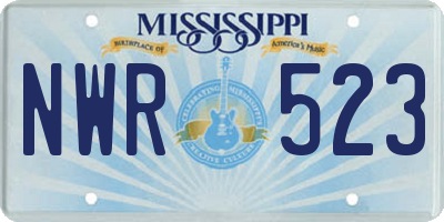 MS license plate NWR523