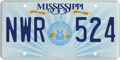 MS license plate NWR524