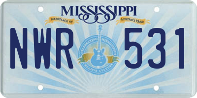 MS license plate NWR531