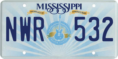 MS license plate NWR532