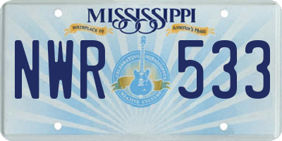 MS license plate NWR533