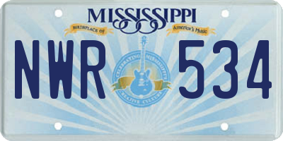MS license plate NWR534