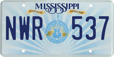 MS license plate NWR537