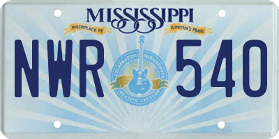 MS license plate NWR540